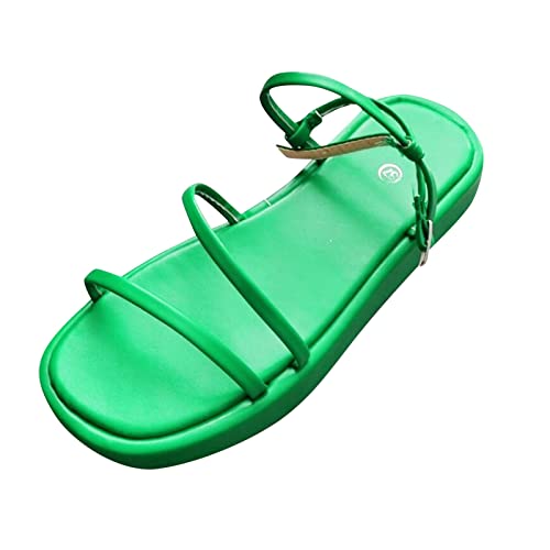 Sandaler, damer, eleganta bohemiska strandskor, sommar, platta sandaletter, kvinnor, romerska sandaletter, fritid, sommarskor, ren färg, remsandaler, bekväma klänning, skor, strandsandaler, storlek