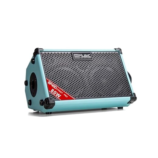 Coolmusic BP40D Powered Acoustic Guitar Amplifier- Portable Bluetooth Speaker 80W W/Battery with Reverb Chorus Delay Effect, 6 Inputs,3 Band EQ, Blue