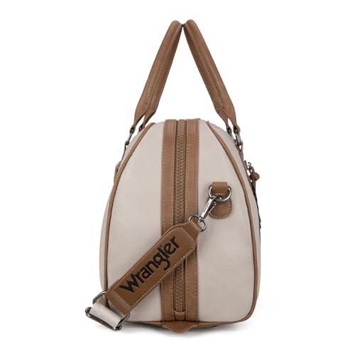 Wrangler Travel Duffel Bag Large Weekender Bag for Women Designer Carry on Overnight Bag for Trips Leather Luggage Bag Gray WG185-5110LGY3