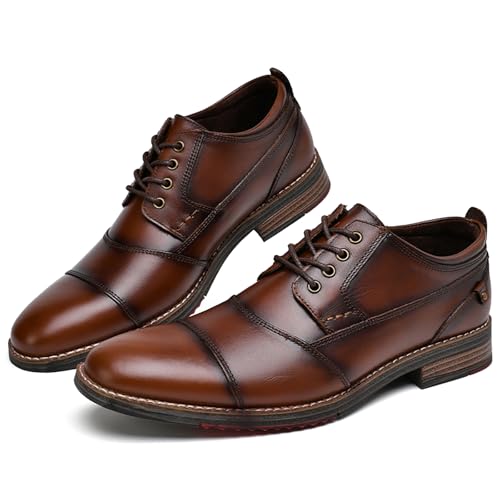 Men's Dress Cap Toe Wingtip Brogue Oxford Leather Formal Shoes for Business and Derby Occasions3