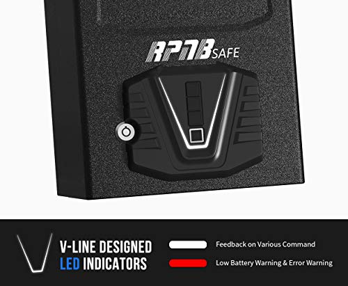 RPNB Gun Security Safe, Quick-Access Firearm Safety Device with Biometric Fingerprint & Digital Key Pad - Thumbnail 6