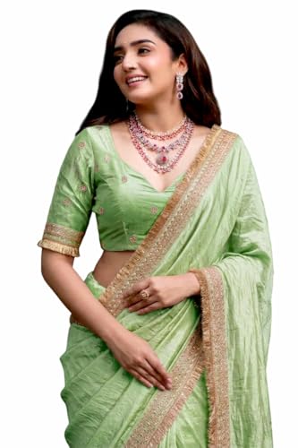 Image of Women's Designer Bollywood Soft Georgette Heavy Embroidery Sequins Work Sarees For Wedding With Blouse Piece