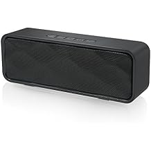 Wireless Bluetooth Speaker with AUX/USB/TF Card Slot,Outdoor Portable Stereo Speaker with HD Audio,Enhanced Bass, Dual-Driver,Handsfree Calling, FM Radio Speaker for Travel,Party Black