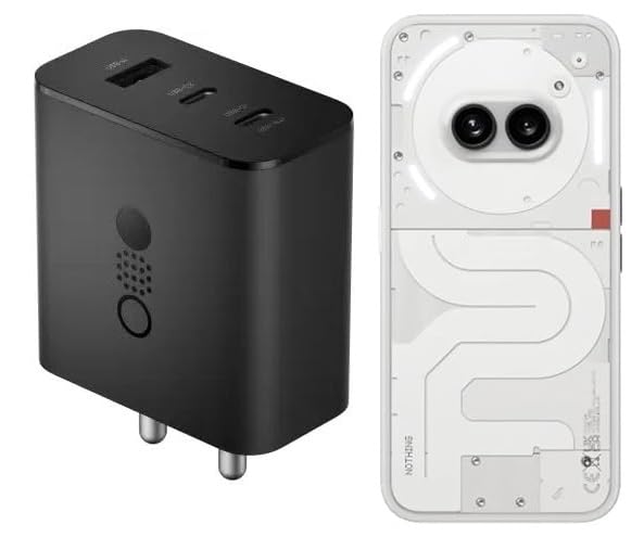 Image of Miracase Superfast Fast Charger 65W Adapter with Trio Port for Nothing Phone 2A, Nothing Phone 2 / Nothing Phone 1 (65W CMF), Black