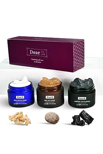 Dear D. Face Skincare Box Kit for Excelsior | 3-Step Routine with Face Wash, Face Scrub, Moisturizer | Made In Italy Men's Cream Set Gift Dear D. Face Skincare Box Kit for Excelsior | 3-Step Routine with Face Wash, Face Scrub, Moisturizer | Made In Italy Men's Cream Set Gift