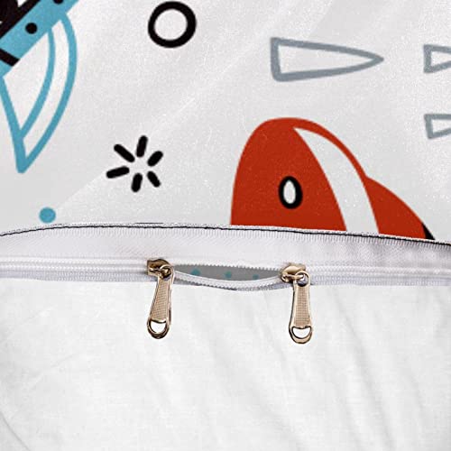 Parure de lit simple motif space rockets housse de couette enfants 3 pcs - 7