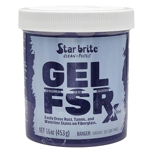 STAR BRITE Gel FSR Xtreme Fiberglass Stain Remover Removes Rust Tannic & Waterline Stains No Sanding Required