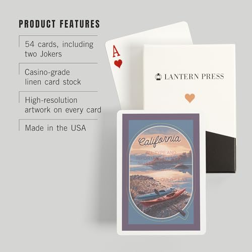 Lantern Press California Glassy Sunrise Baraja Póker 52 cartas miniatura 3