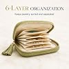 Travel Jewelry Case, Accordion Jewelry Pouch with Zipper Closure, 6-Layer Flat Jewelry Organizer for Tangle-Free Jewelry Storage,Soft Chenille Jewelry Pouch for Traveling - 2
