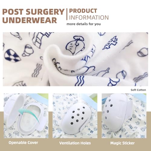 WEEOATAR Circumcision Underwear Protective Foreskin Surgery Boxer Briefs, Circumcision Kit Post-surgery Underwear with Protective Cover to Reduce Friction for Men (Dark Blue, 2XL)4