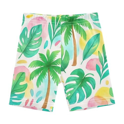 Under Skirt Shorts Floral Cotton Toddler Biker Shorts Girls 4t Summer Outfits Green Tropical Palm Leaves