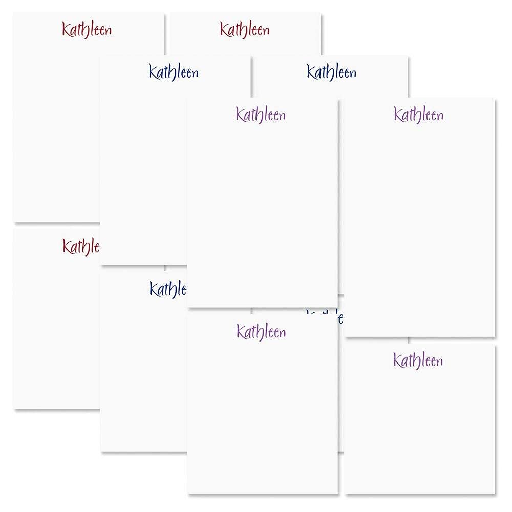 Current Elegant Personalized Notepad Set – Set of 4, 100-Sheet Pads, Multiple Sizes, 3 Ink Choices, Great for Graduations and Personalized Gifts,