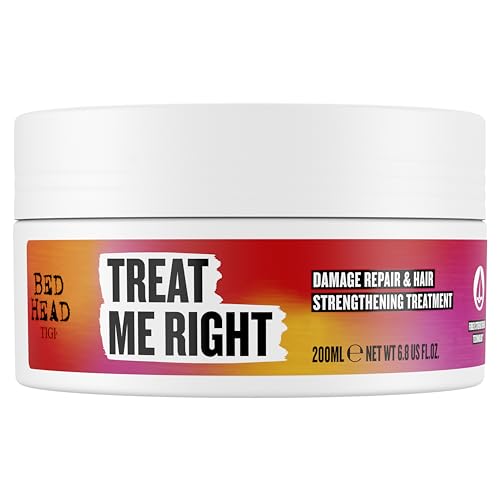 Bed Head by TIGI Treat Me Right Hair Mask – 200ml Deep Conditioning Hair Treatment for Damaged, Dry, Coloured & Chemically-Treated Hair with Intensive Repair, Frizz Control & Nourishing Moisture