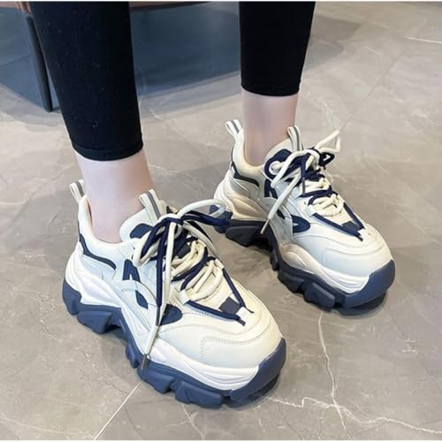 Women's Fashion Y2K Chunky Sneakers Retro Dad Shoes with 2-Inch Platform Color-Block Non-Slip Casual Walking Shoes4