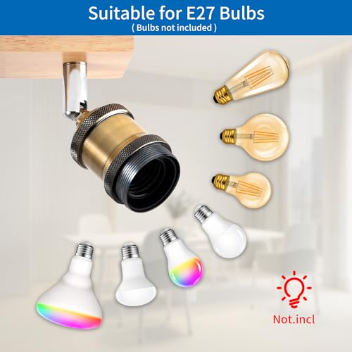 ANWIO Kitchen Lights Ceiling,4 Way Ceiling Lights Fitting,Bedroom Light Ceilings with E27,Adjustable Spotlight Bar Lighting,Living Room Lounge Light Ceilings Fittings (NO Bulbs) - Image 4