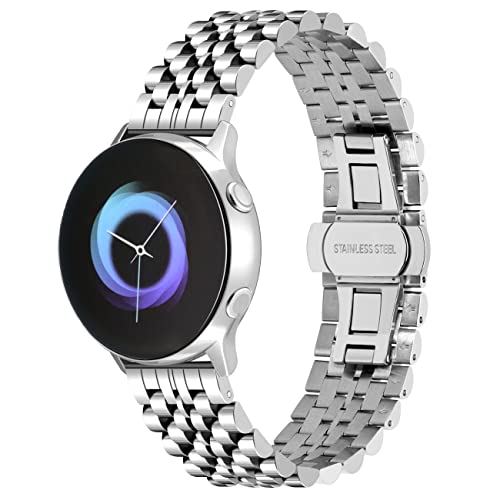 Bracelet 20mm en acier inoxydable argenté élégant pour Galaxy Watch 4