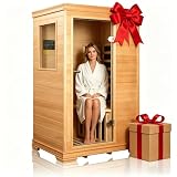 1 Person Small Infrared Sauna, Low EMF Indoor Home Sauna with Storage Tray