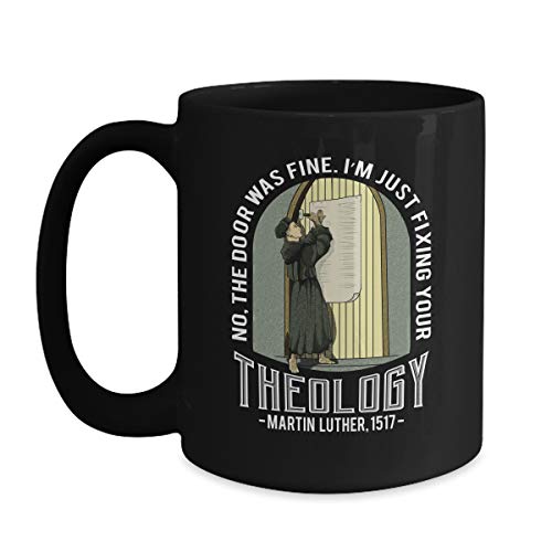 Taza de cerámica negra 11oz con diseño teológico miniatura 1