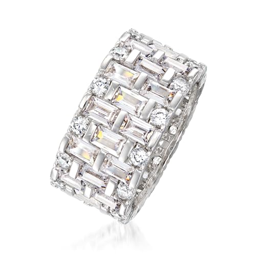 Ross-Simons 5.50 ct. t.w. Baguette and Round CZ Eternity Band in Sterling Silver3
