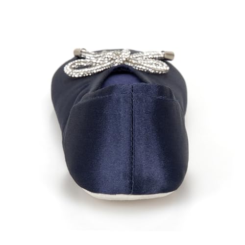 Image of Isotoner Women's Satin Ballerina Slippers with Classic Ribbon Bow and Suede Sole