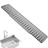 Alfombra de fregadero y grifo – Alfombra de drenaje de silicona – Protección contra salpicaduras para encimeras – Para cocina, cuarto de baño, encimera, bar restaurante grifo