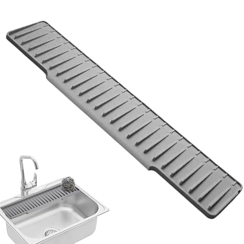 Generico Alfombrilla para grifo del - Alfombrilla de silicona de secado rápido, antisalpicaduras de agua | Superficie inclinada autodrenante, protección protectora para encimera flexible y anti