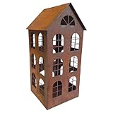 Edelrost Garten Laterne, Haus-Design, 30cm, Metall Kerzenhalter für Außendekoration Gartendekoration rostige