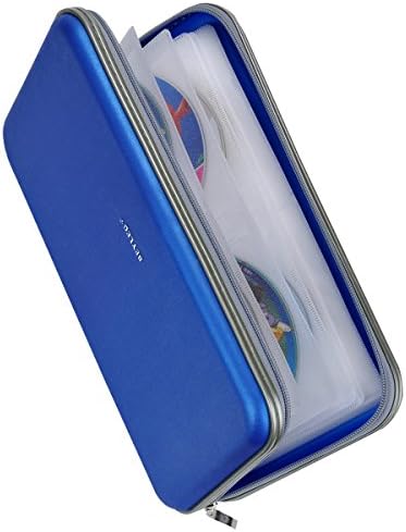 Wismart 72 Capacity Heavy Duty CD DVD Blu-ray Media Case Storage Holder Organizer Wallet (Blue)