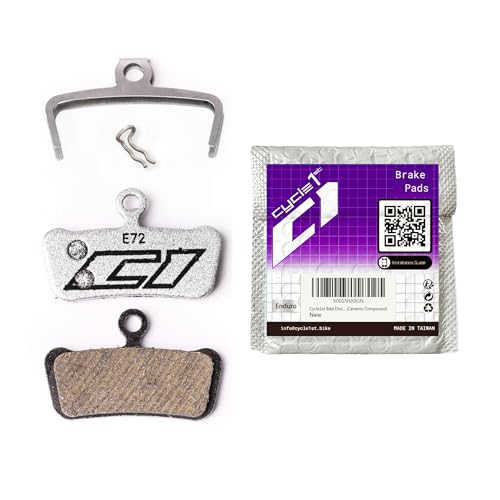 Plaquettes de Frein à Disque vélo Cycle1st compatibles avec étriers SRAM 4 Pistons : Guide G2 Ultimate RSC RS R T AVID XO Trail Elixir 9/7 –pour VTT/eMTB/vélo de Montagne –E72 (Céramique : 1 Paire)