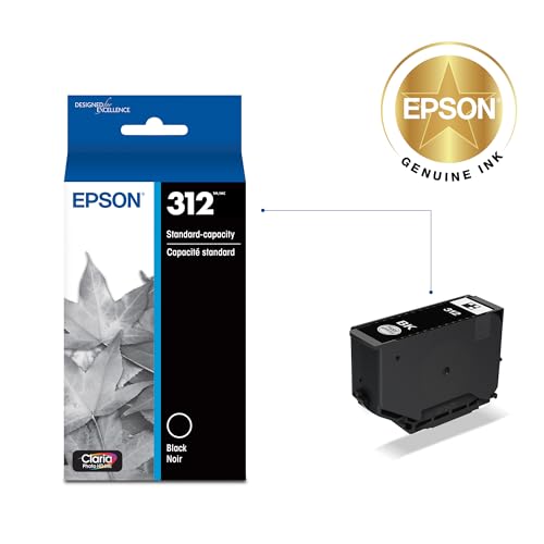 Image of Epson 312 Claria Photo HD Ink Standard Capacity Black Cartridge (T312120-S) Works with Expression XP-8500, 8600, 8700, 15000
