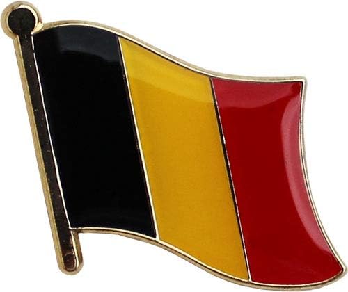 Belgium Flag Die-struck Metal Single Lapel Pin with Butterfly Clasp Closure - Image 2