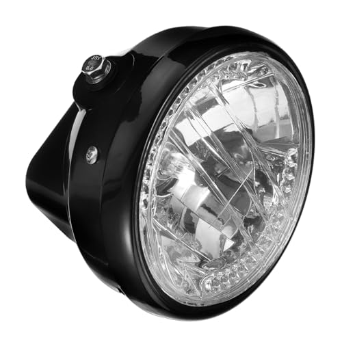 Phare de moto vintage LED 18 cm noir avec clignotant visibilité améliorée