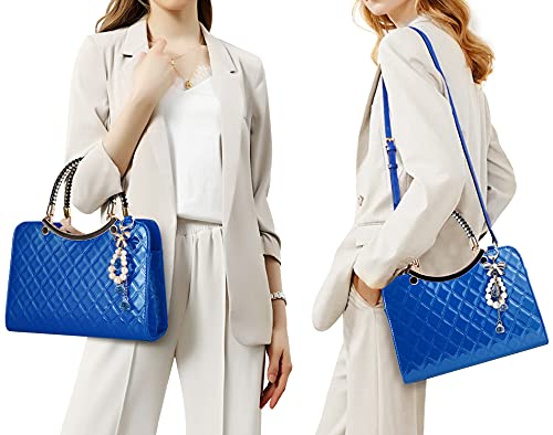 Image of TIBES Shiny Patent Leather Women Purses Satchel Handbags Ladies Fashion Top Handle Handbags Crossbody Shoulder Bags