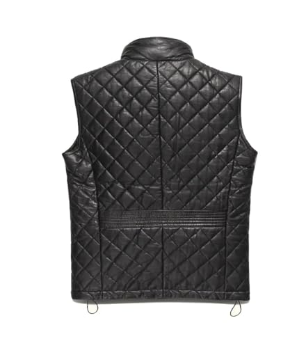 Mens Lamsbkin Leather Vest, Quilted Leather Vest Men, Lambskin Leather Quilted vest, Diamond Quilted Leather Vest Men3