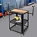 Rolling Planer Stand, 550LBS Load Capacity Miter Saw Stand Height Adjustable Planer Table with Extension Rollers & Wheels for Most Planers, Saws, Bench-top Machines, Power Tools (Metal tabletop)