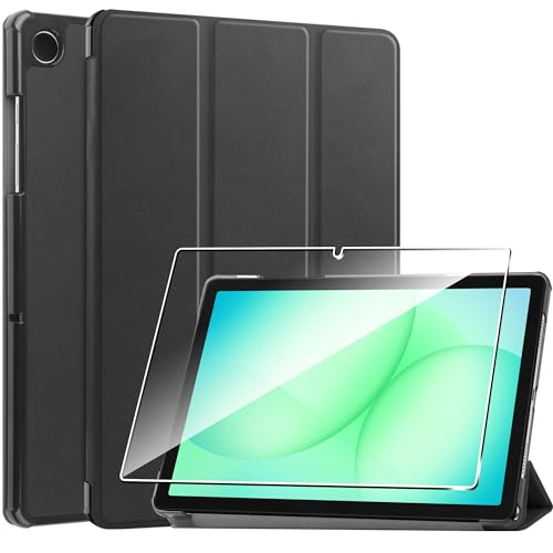 Image of for Samsung Galaxy A11 Plus Case with Screen Protector,high qualit Hard Shell, Lightweight,Quality PU,Anti-Fingerpirnts, Scratch Resistant, Black