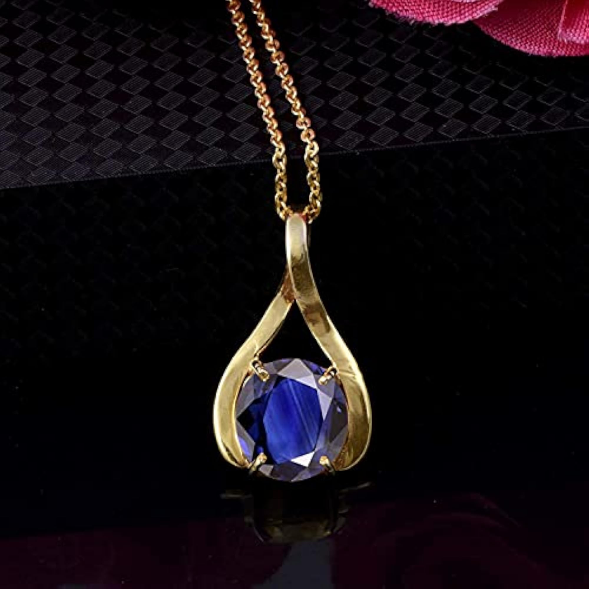 Gems Blue Sapphire Pendant, Nilam Stone Gold Locket