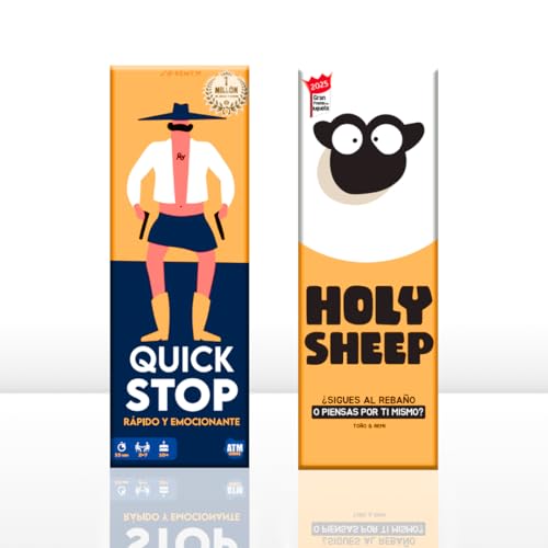 Lote de QuickStop + Holy Sheep - Juegos de Mesa para Familia y Amigos - Divertido, Rápido y Original - Gran Premio del Juguete 2024 y 2025 - Regalo Navidad