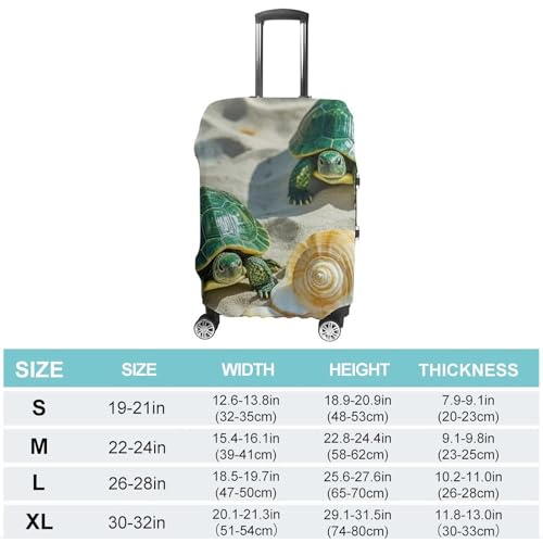 Two Turtles And Shells Luggage Cover, Elastic Luggage Protector Fits 19-32in Suitcases, Washable & Anti-Scratch Suitcase Cover for Men Women M2