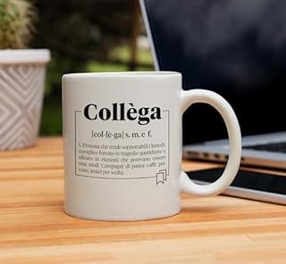 Scuma Tazza Collega - Secret Santa Ufficio - Gadget Simpatici per Colleghi - Tazze con Frasi Motivazionali Divertenti - Pensierini per Colleghe - Pensierino Natale Colleghi - Regalo Collega che Va Via