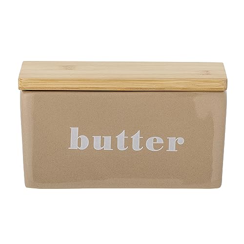 Bloomingville Hanyu 82060403 - Burriera in gres porcellanato, 12,5 x 7 x 9 cm, 300 ml, colore: Marrone