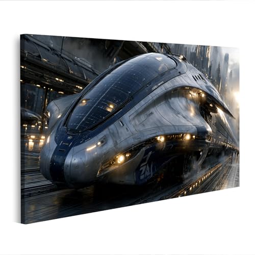 Tableau sur toile train solaire futuriste islandburner pour rompre monotonie bureau