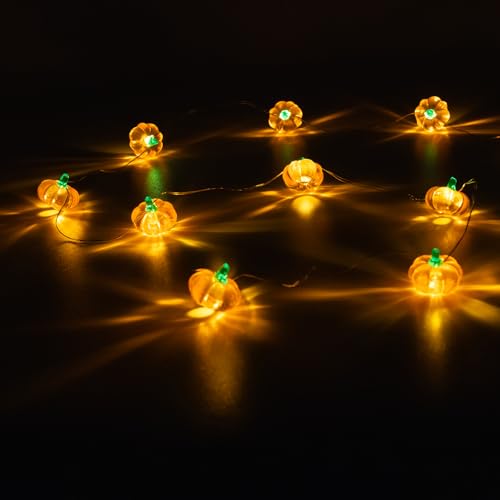 Pumpkin Lights Autumn Fairy Lights Halloween String Lights 3D Pumpkin String Lights Fall Decor for Indoor Outdoor Window Thanksgiving Halloween Party Decorations (1M 10LED) F6-LTNGD
