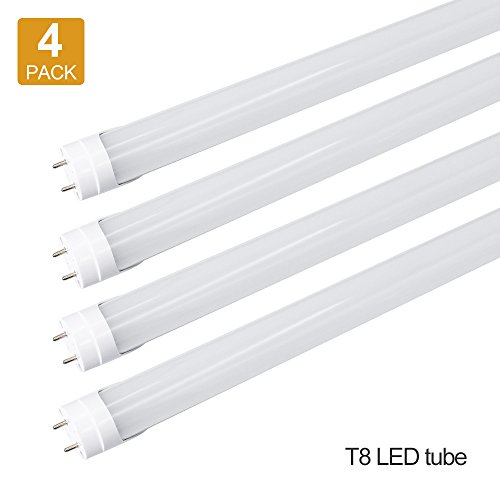 LightingWill LED T8 Light Tube 3FT, Warm White 3000K-3500K, Dual-End Powered Ballast Bypass