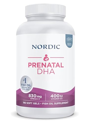 N.Omegas Prenatal DHA Omega 3 830 mg V D3, sin sabor, 180 geles blandos