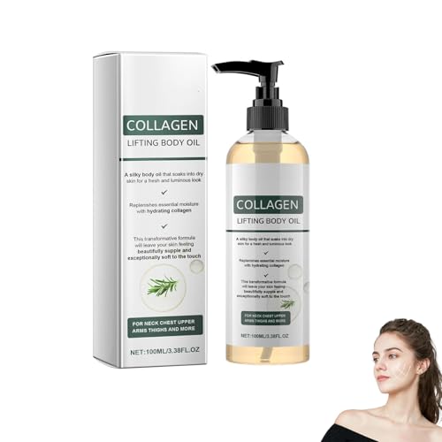 Glow Remedy Oil Estiramiento de la piel, 100 ML Aceite corporal lifting de colágeno, Aceites de masaje hidratantes, Aceites corporales para apretar arrugas y estrías, Adecuado para cuello (1pc)