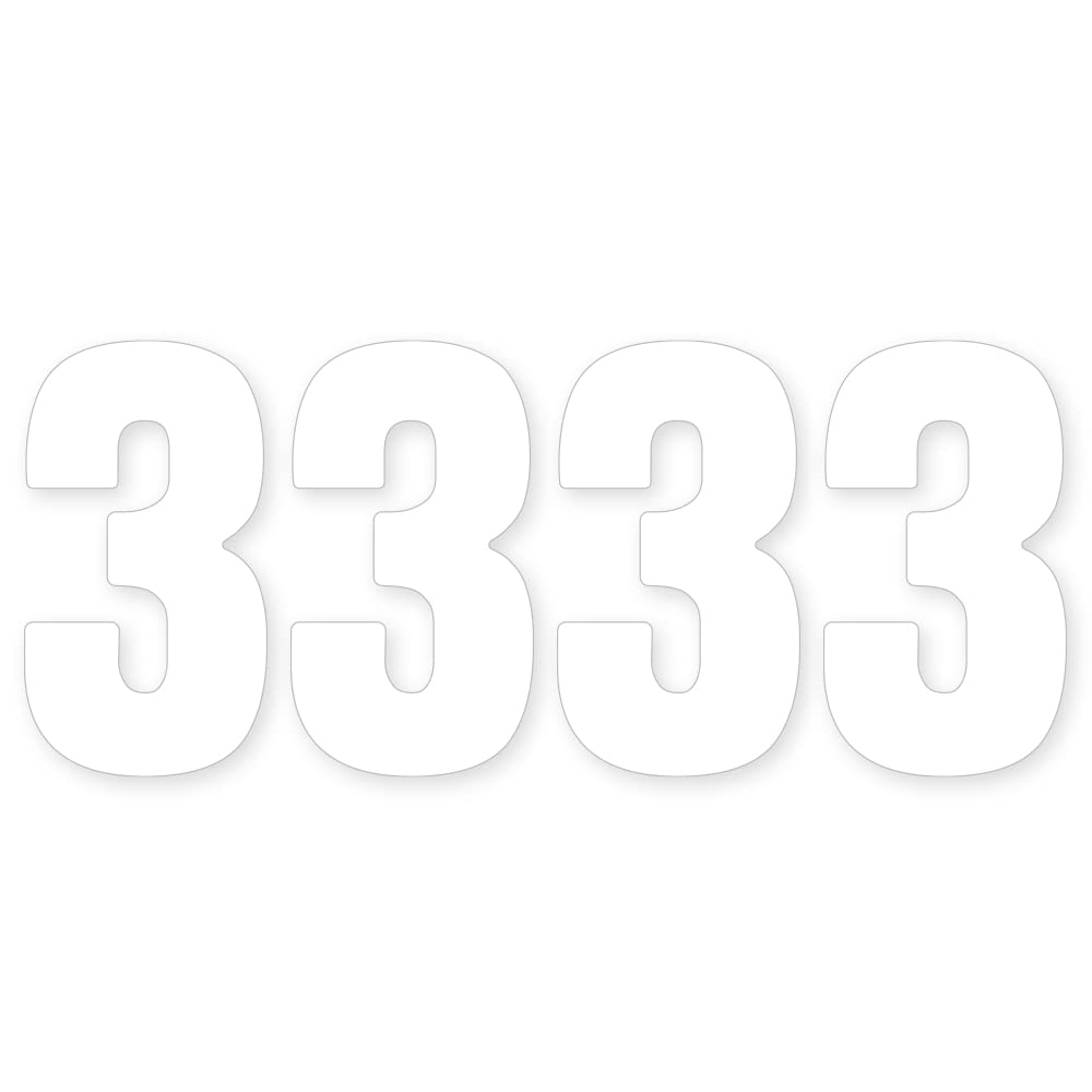 Packwith White Pack Of 4 Bin Numbers - 3 Waterproof (17 Cm) Labels For Wheelie & Garbage Bins Packwith®