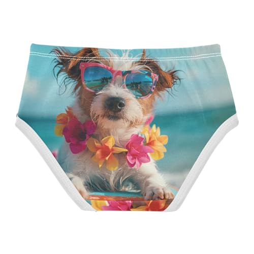 Cotton Girls Underwear Toddlers Cute Funny Dog Surfboard Girl Panties Cute Flower Kids Undies Briefs 2t2