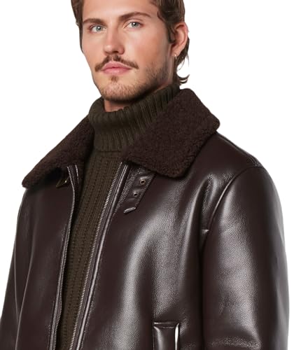 Image of Andrew Marc Men's Andrew Marc Men's Faux Leather Sherling Jacket