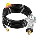 GasSaf 20FT 2 Stage Propane Regulator with Hose for RV, Generator, Gas Grill, Heater and More Low Pressure Appliances, Universal POL Connector & 3/8" Female Flare